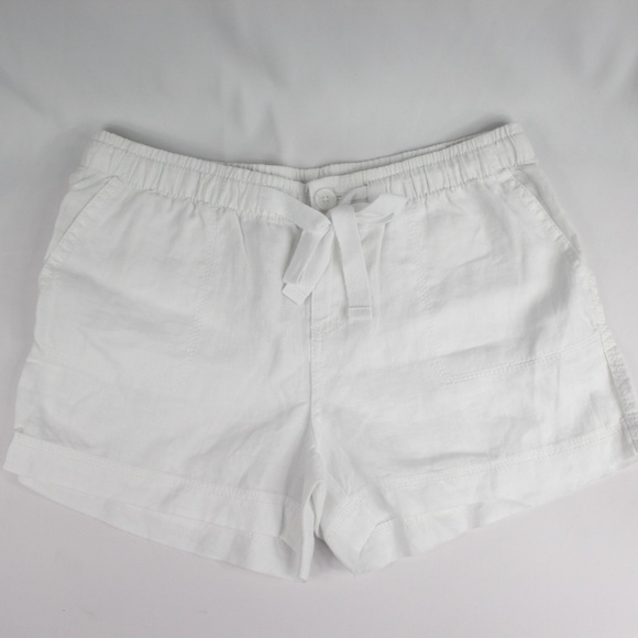 womens white shorts elastic waist